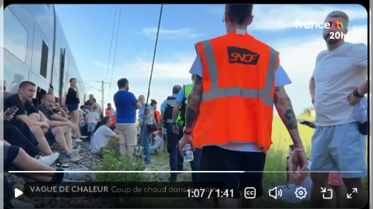 Paris-Nice Treninde Sıcak Çarpması Kabusu Video! Yolcular 4 Saat Güneşin Altında Mahsur Kaldı