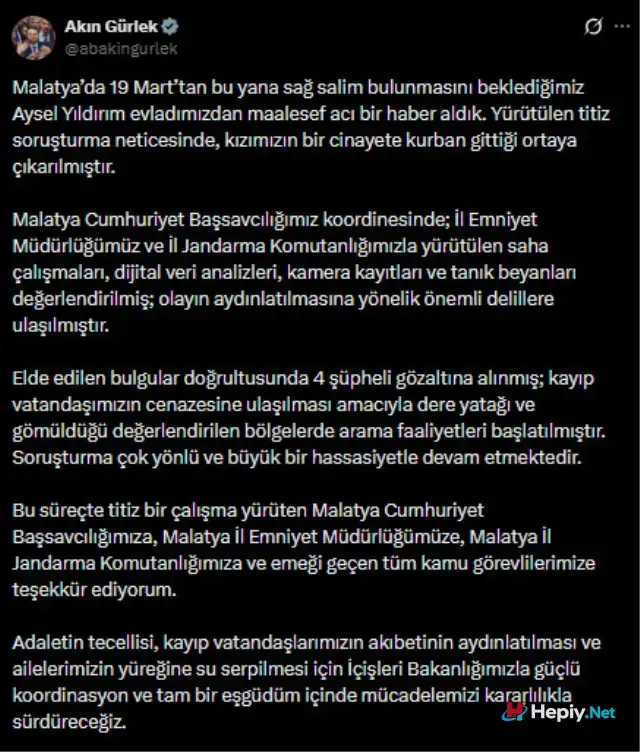 19 marttan beri araniyordu ays 19972210 5503 1 m