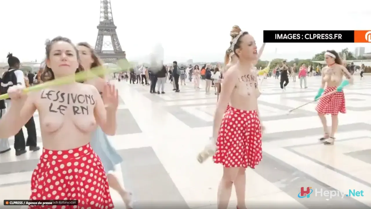 Fransa Seçimleri Öncesi Üstü Çıplak Eylem Yaptılar Video
